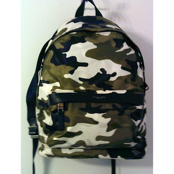 Michael Kors Backpack army green camouflage laptop school work travel bag style - Picture 2 of 16